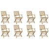 Nqyjm Folding Garden Chairs, Set of 8, 54.5 x 58 x 90 cm, Solid Acacia Wood view 2