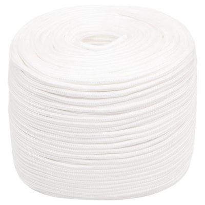 Boat Rope White 10 mm x 100 m, Braided Polypropylene Rope for Sailboats, Yachts, Camping and Marine Applications