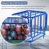 Indoor Ball Cart, Lockable Rotating Ball Cage, Basketball and Soccer Ball Hopper, Folding Ball Storage Cabinet view 2