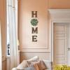 Home Sign Wall Decor, Rustic Wooden Letters with Artificial Eucalyptus Wreath view 2