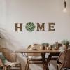 Home Sign Wall Decor, Rustic Wooden Letters with Artificial Eucalyptus Wreath view 3