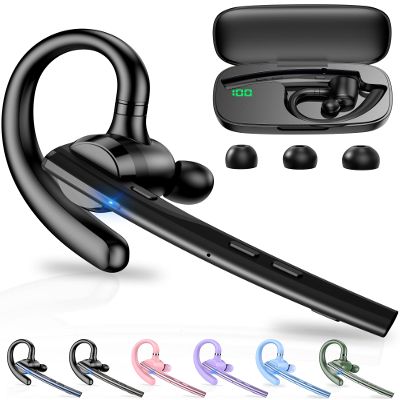 New Bee Bluetooth Headset, 72-Hour Playtime, Bluetooth 5.1 with LED Charging Case