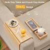 JFBLSD Folding Bamboo Sofa Armrest Tray view 2