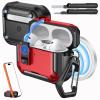 MoKo AirPods Pro 2 Case Compatible with MagSafe, Red + Black view 1