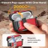 MoKo AirPods Pro 2 Case Compatible with MagSafe, Red + Black view 3