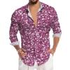 Men's 80s Sequin Glitter Shirt, Long Sleeve Disco Party Top view 1