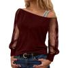 Women's Sequin Tunic Top with Mesh Long Sleeves view 1