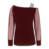 Women's Sequin Tunic Top with Mesh Long Sleeves view 3