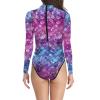 Women's Mermaid Costume Bodysuit with Shiny Fish-Scale Print view 1