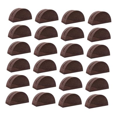 Gitohoni 24-Pack Wooden Place Card Holders, Semicircle, Brown
