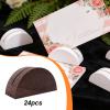 Gitohoni 24-Pack Wooden Place Card Holders, Semicircle, Brown view 2
