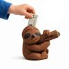 Personalized Sloth Piggy Bank with Name and Birth Details view 1