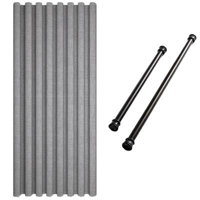 Waterproof Shower Set with Hooks and T-Shaped Rod, Gray, 100 x 200 cm