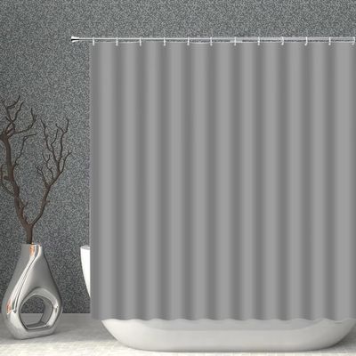 JGGXHM Solid Gray Polyester Shower Curtain, Waterproof, Washable, 213 x 183 cm