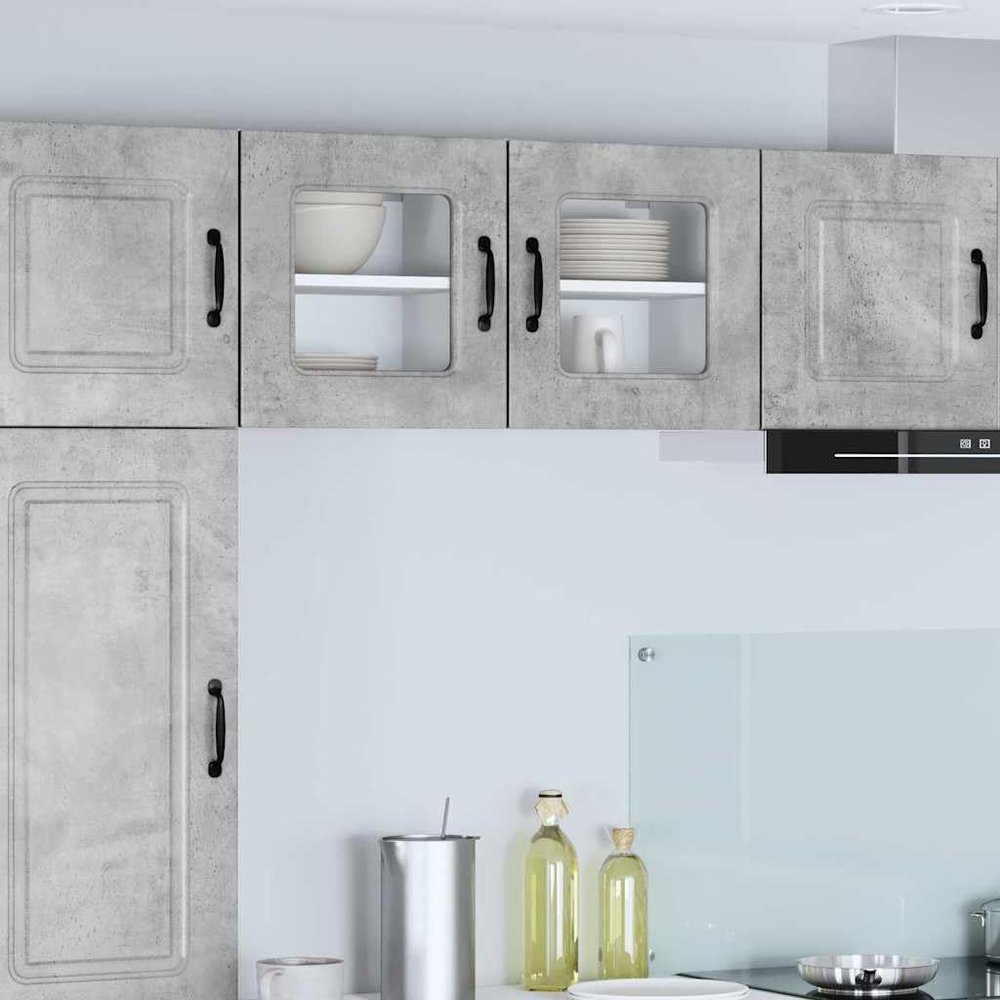 Owoxanthellate Kitchen Wall Cabinet, Concrete Gray, 40 x 31 x 40 cm