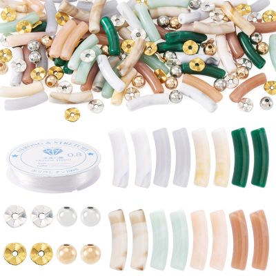 Spritewelry 64-Piece Curved Acrylic Tube Bead Bracelet Making Kit