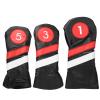 Hominas 3-Piece PU Leather Golf Wood Club Head Covers, Black view 1