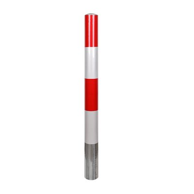 Reflective Metal Safety Bollard, Heavy-Duty Traffic Post and Driveway Barrier for Parking Control and Traffic-Sensitive Areas (Yellow-Red, 11.4 x 120.7 cm)
