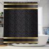 JGGXHM Luxuriser Shower Curtain with Black and Gold Pattern for Modern Bathroom Décor, Waterproof Fabric, Washable (200 x 203 cm/W x H) view 1