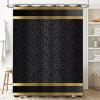 JGGXHM Luxuriser Shower Curtain with Black and Gold Pattern for Modern Bathroom Décor, Waterproof Fabric, Washable (200 x 203 cm/W x H) view 2