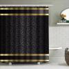 JGGXHM Luxuriser Shower Curtain with Black and Gold Pattern for Modern Bathroom Décor, Waterproof Fabric, Washable (200 x 203 cm/W x H) view 3
