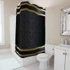 JGGXHM Luxuriser Shower Curtain with Black and Gold Pattern for Modern Bathroom Décor, Waterproof Fabric, Washable (200 x 203 cm/W x H) view 4