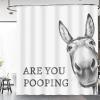 UUDIHO “Are You Pooping?” Farm Animal Shower Curtain, with Hooks, 71 x 59 in view 1