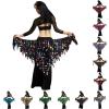 Women's Mermaid Glitter Belly Dance Hip Scarf with Sequins and Fringe view 2