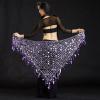 Women's Mermaid Glitter Belly Dance Hip Scarf with Sequins and Fringe view 3