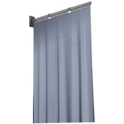 Retractable Folding Shower Curtain with Removable Aluminum Alloy Track