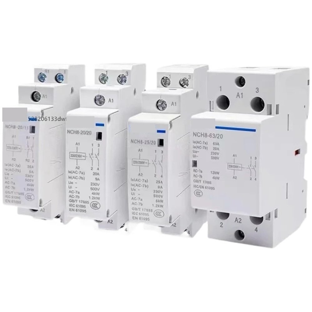 NCH8 Mini AC Contactor, 20A/25A/40A/63A, 220V/230V/400V, 2P/4P