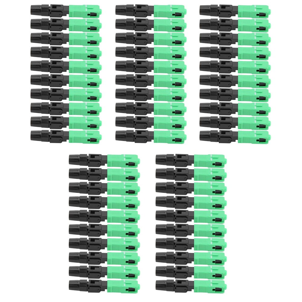 SC/-C Fiber Optic Quick Connector Adapter, 50-Piece Green ABS Set