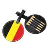 UBBVPKY Golf Tee Holder Organizer Bag, PU Leather with Belgian Flag Pattern, 5 Wooden Tees view 2