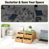 Bamboo Desk Organizer with 4 Drawers, 33 x 19 x 16 cm view 4