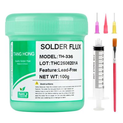 TANG HONG TH-336 No-Clean Lead-Free Flux Paste for BGA, IC, CPU, PCB and SMD Soldering, 5.15 oz/146 g