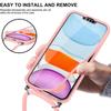 FERLAN Phone Lanyard Case for Google Pixel 10/Pixel 10 Pro, Clear 360° Protection with Integrated Screen Protector, Shockproof Ultra-Thin Silicone Case, Pink view 3