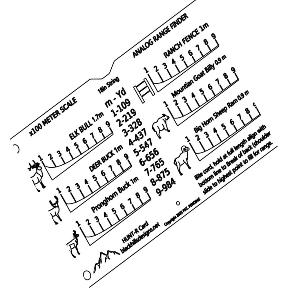 Heoscus Portable Analog Rangefinder Card, Hunting Slide Rule for Hunting and Shooting, Plastic Finder