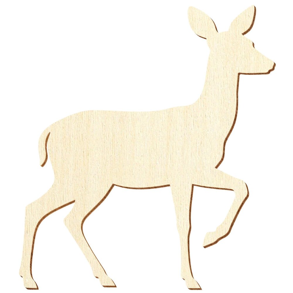 Wooden Deer V2, 5–50 cm - Single or Sets of 10, 25, 50, or 100 - DIY Decor