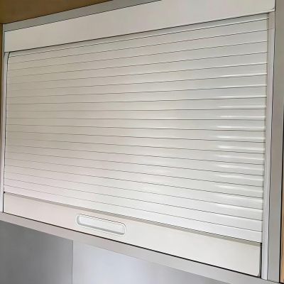 Vibeo Roll-Up Cabinet Door Set with Track, White Decorative Door, Custom Size for Kitchens and RVs, 28 x 18 in (71.1 x 45.7 cm)