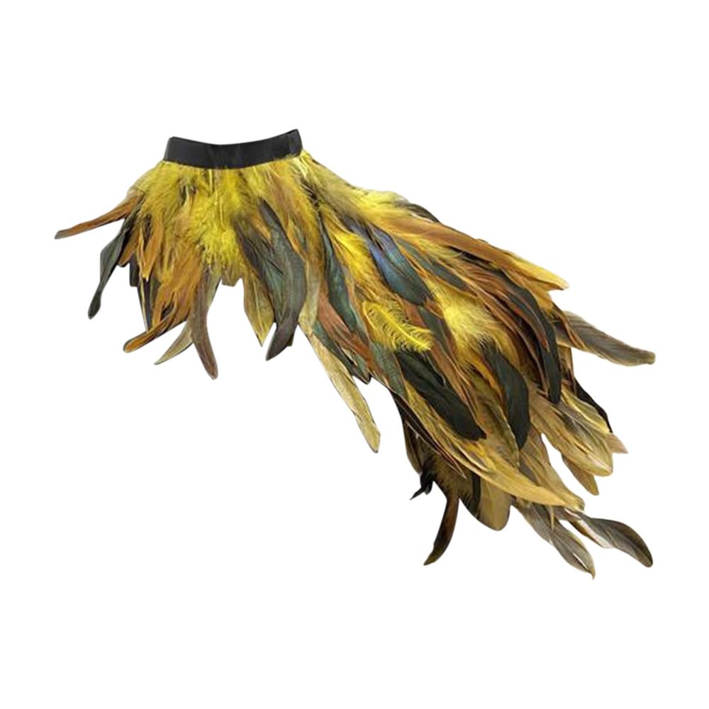 Women’s Gothic Feather Collar Cape for Cosplay and Halloween
