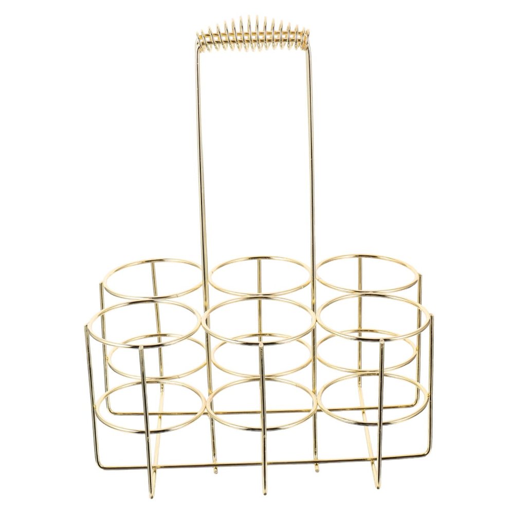 Gold Alloy Beer Bottle Holder Organizer with Handle