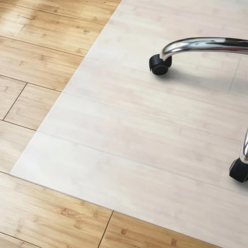 Floordirekt Neo Milky Semi-Transparent Floor Protection Mat, Milky White Polypropylene Office Chair Mat, 90 x 65 cm