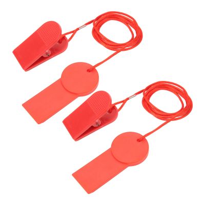 Multizenic 2-Pack Treadmill Safety Key Replacements, ABS Emergency Stop Locks with Strong Clip, 28 x 43 mm Rectangular