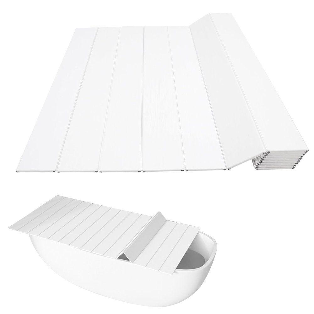 WORDFUN Folding Bathtub Cover, Waterproof PVC, 0.6 cm Thick, 85 x 66 cm