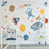 3D Cartoon Galaxy Planet Astronaut Rocket Wallpaper, 200 x 140 cm view 1