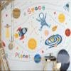 3D Cartoon Galaxy Planet Astronaut Rocket Wallpaper, 200 x 140 cm view 2