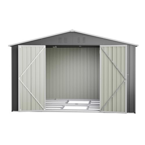 XXXL Metal Tool Shed 3 x 2.5 m (300 x 252 cm), Gray