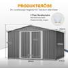 XXXL Metal Tool Shed 3 x 2.5 m (300 x 252 cm), Gray view 2