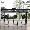 SEIFE Modern Black Dining Table with Natural Live Edge, 220 cm view 2