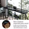SEIFE Modern Black Dining Table with Natural Live Edge, 220 cm view 3